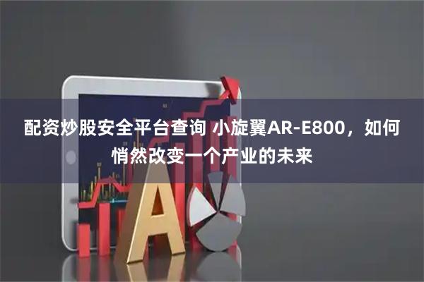 配资炒股安全平台查询 小旋翼AR-E800，如何悄然改变一个产业的未来